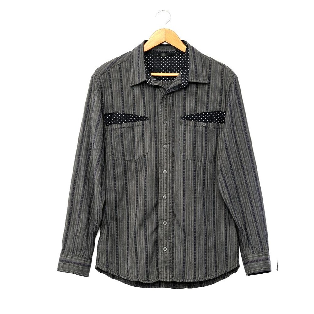 Marithe Francois Girbaud Shirt Mens XXL Striped Contrast Cuff Retro Designer Y2K